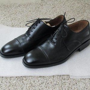 NWOT Magnanni Men's Black Oxfords/Derbys Leather Cap Toe Shoes Made in Spain